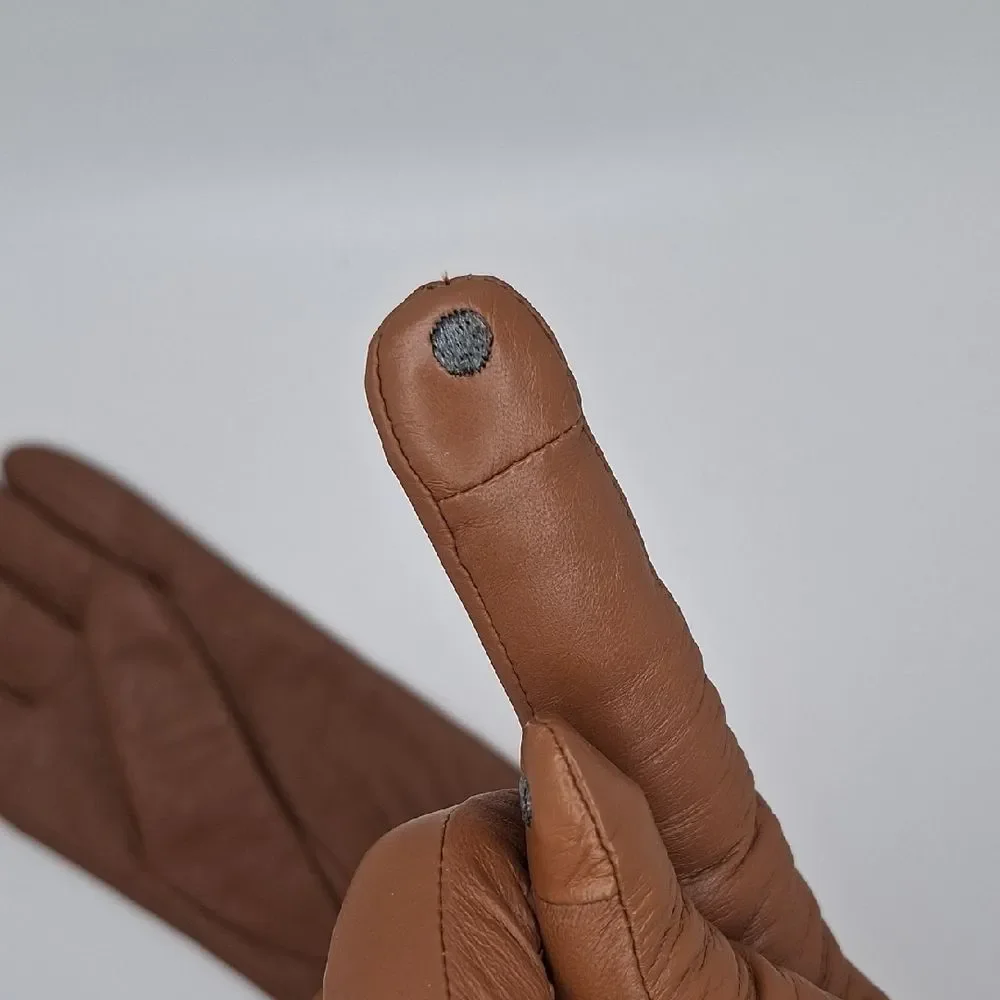 Elegant Brown Leather Gloves